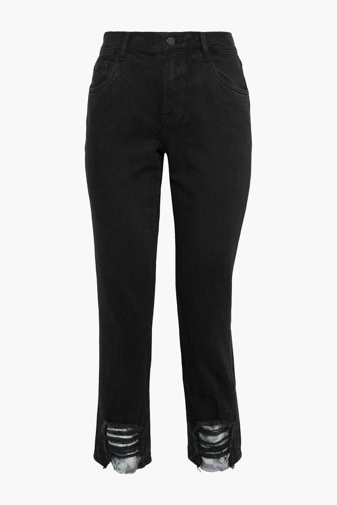 商品J Brand|Ruby cropped distressed high-rise slim-leg jeans,价格¥604,第5张图片详细描述