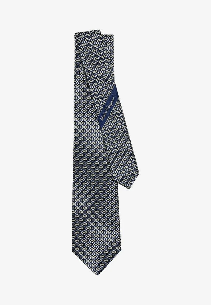 商品Salvatore Ferragamo|Gancini Print and Jacquard Silk Tie,价格¥1356,第2张图片详细描述