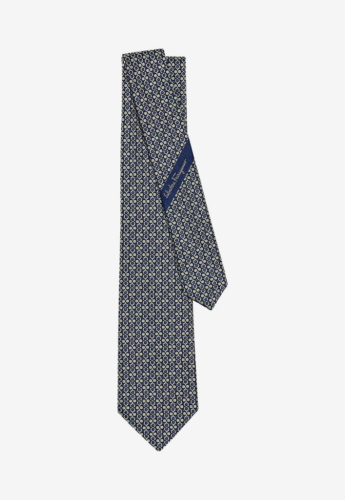 商品Salvatore Ferragamo|Gancini Print and Jacquard Silk Tie,价格¥1179,第4张图片详细描述