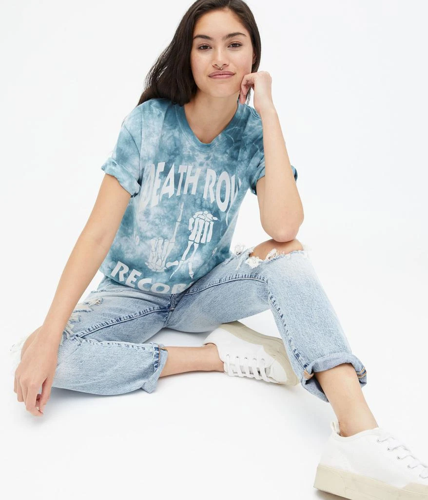 商品Aeropostale|Aeropostale Women's Death Row Records Tie-Dye Boyfriend Graphic Tee,价格¥79,第2张图片详细描述