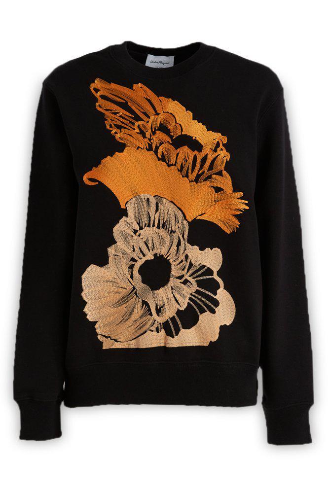 商品Salvatore Ferragamo|Salvatore Ferragamo Embroidered Crewneck Long-Sleeved Sweatshirt,价格¥3371,第1张图片