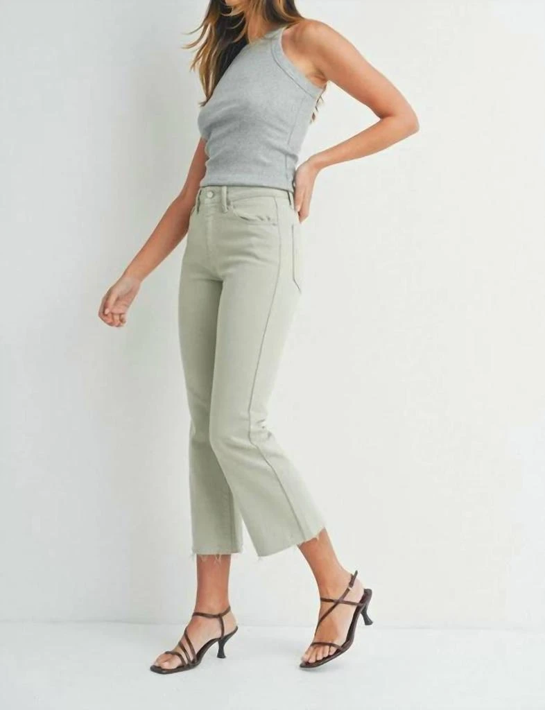商品JBD.|High Rise Cropped Flare Jeans In Eucalyptus,价格¥465,第2张图片详细描述