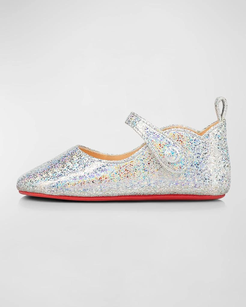 商品Christian Louboutin|Girl's Love Chick Sparkle Leather Ballerina Flats, Baby,价格¥1896,第1张图片