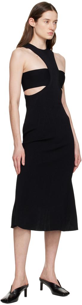 Black Slashed Harness Midi Dress商品第4张图片规格展示