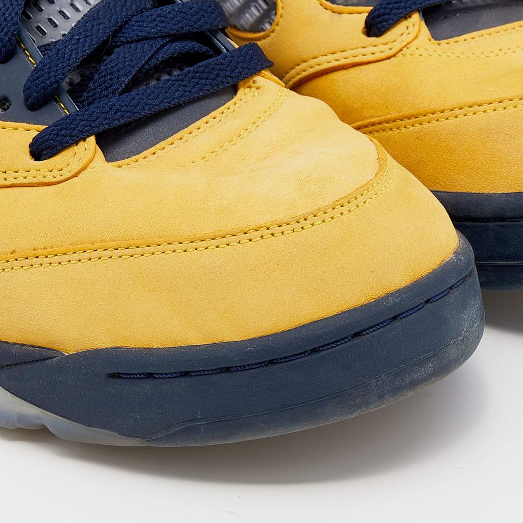 Jordan Yellow/Blue Leather Air Jordan 5 Retro Michigan High Top Sneakers Size 47商品第8张图片规格展示