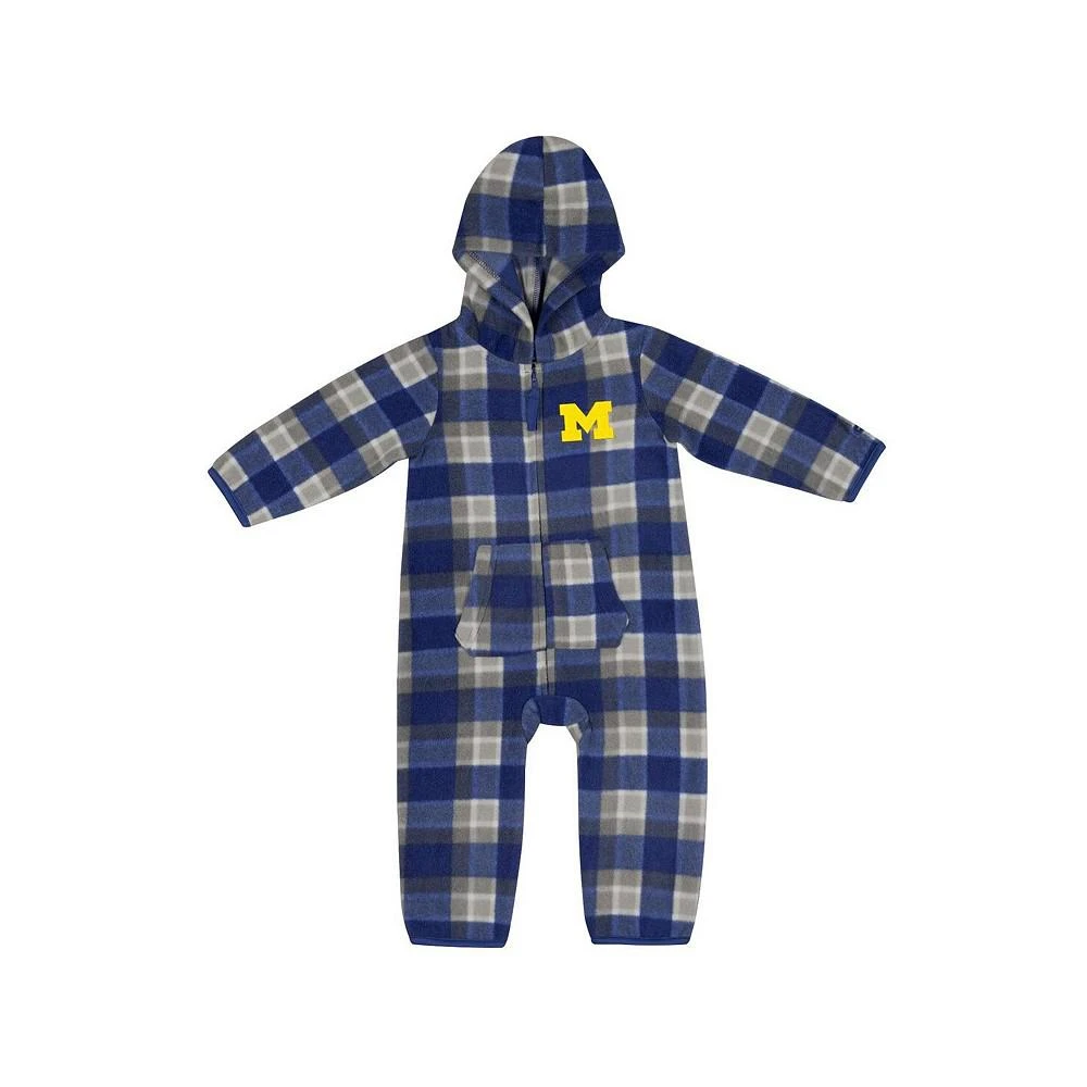商品Colosseum|Infant Boys and Girls Navy, Gray Michigan Wolverines Farays Plaid Full-Zip Hoodie Jumper,价格¥301,第1张图片