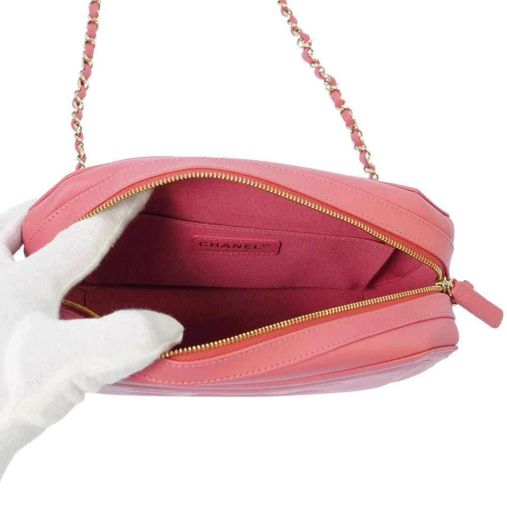 Chanel Pink Lambskin Leather Octagon CC Logo Chain Shoulder Bag  商品