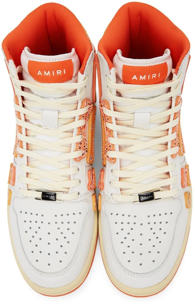 商品AMIRI|White & Orange Skel Top Hi Bandana Sneakers,价格¥2445,第5张图片详细描述