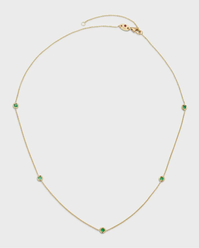 商品Roberto Coin|18K Yellow Gold 5-Station Emerald Necklace,价格¥9033,第1张图片