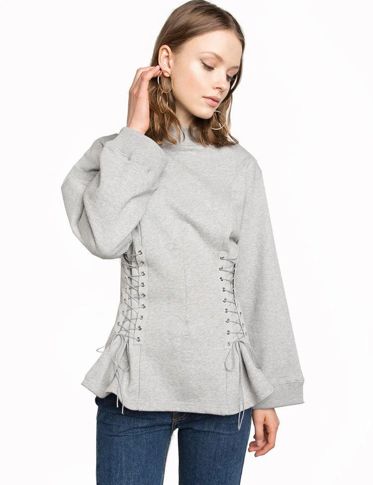 商品Pixie Market|Grey Corset Sweatshirt,价格¥599,第1张图片