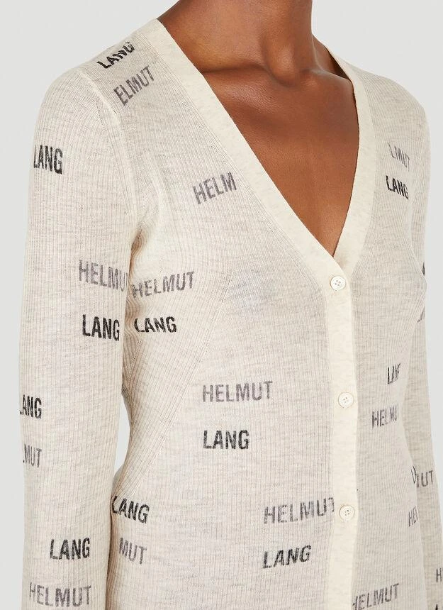 商品Helmut Lang|Logo Print Cardigan in Cream,价格¥2806,第5张图片详细描述