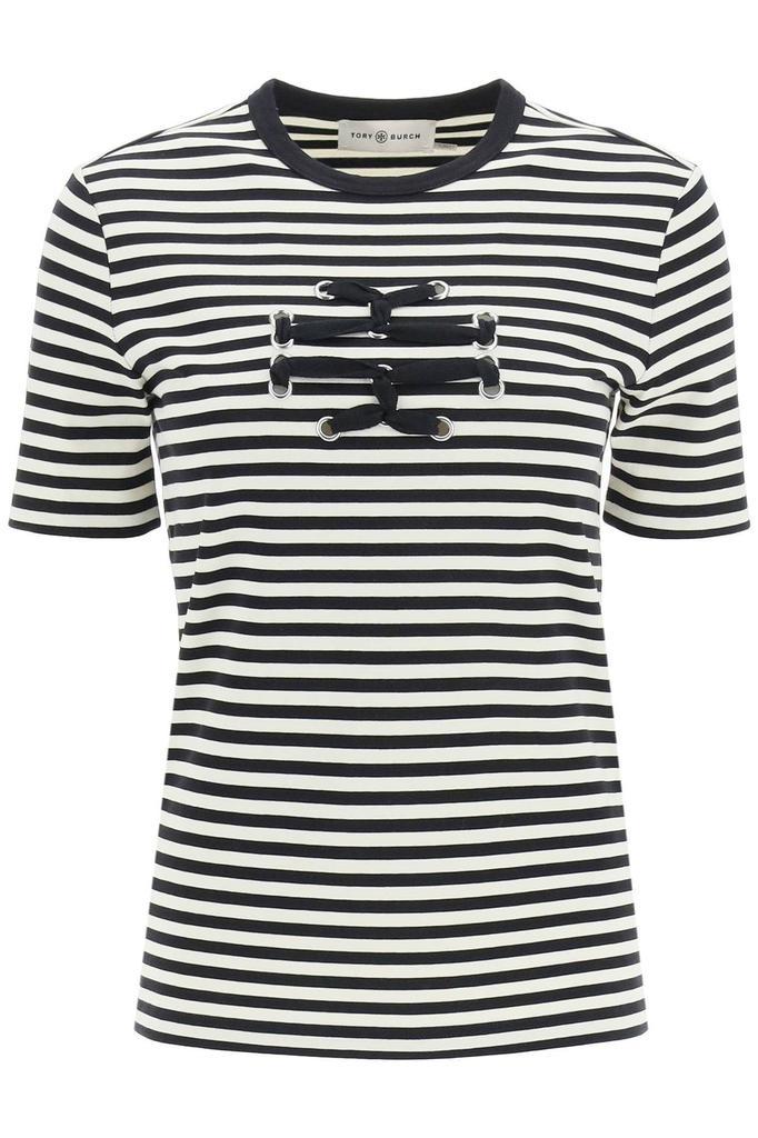 商品Tory Burch|'DOUBLE T' STRIPED T-SHIRT,价格¥1168,第1张图片