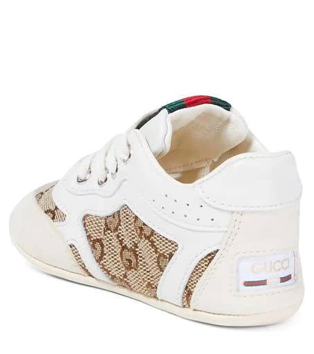 商品Gucci|Baby Gucci Re-Web leather-trimmed sneakers,价格¥3072,第2张图片详细描述