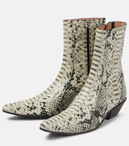 商品Acne Studios|Snake-effect leather ankle boots,价格¥4693,第5张图片详细描述