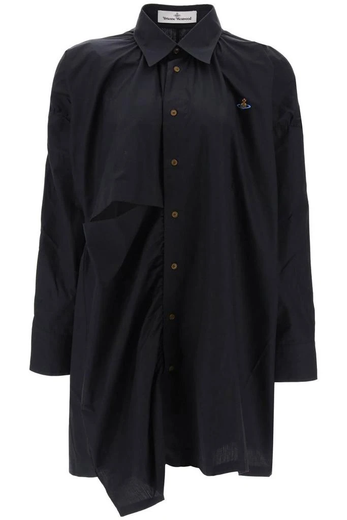 商品Vivienne Westwood|Vivienne westwood gibbon asymmetric shirt dress with cut-outs,价格¥2807,第1张图片