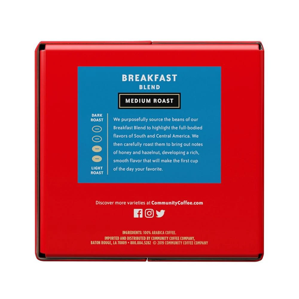 商品Community Coffee|Breakfast Blend Medium Roast Single Serve Pods, Keurig K-Cup Brewer Compatible, 54 Ct,价格¥403,第3张图片详细描述