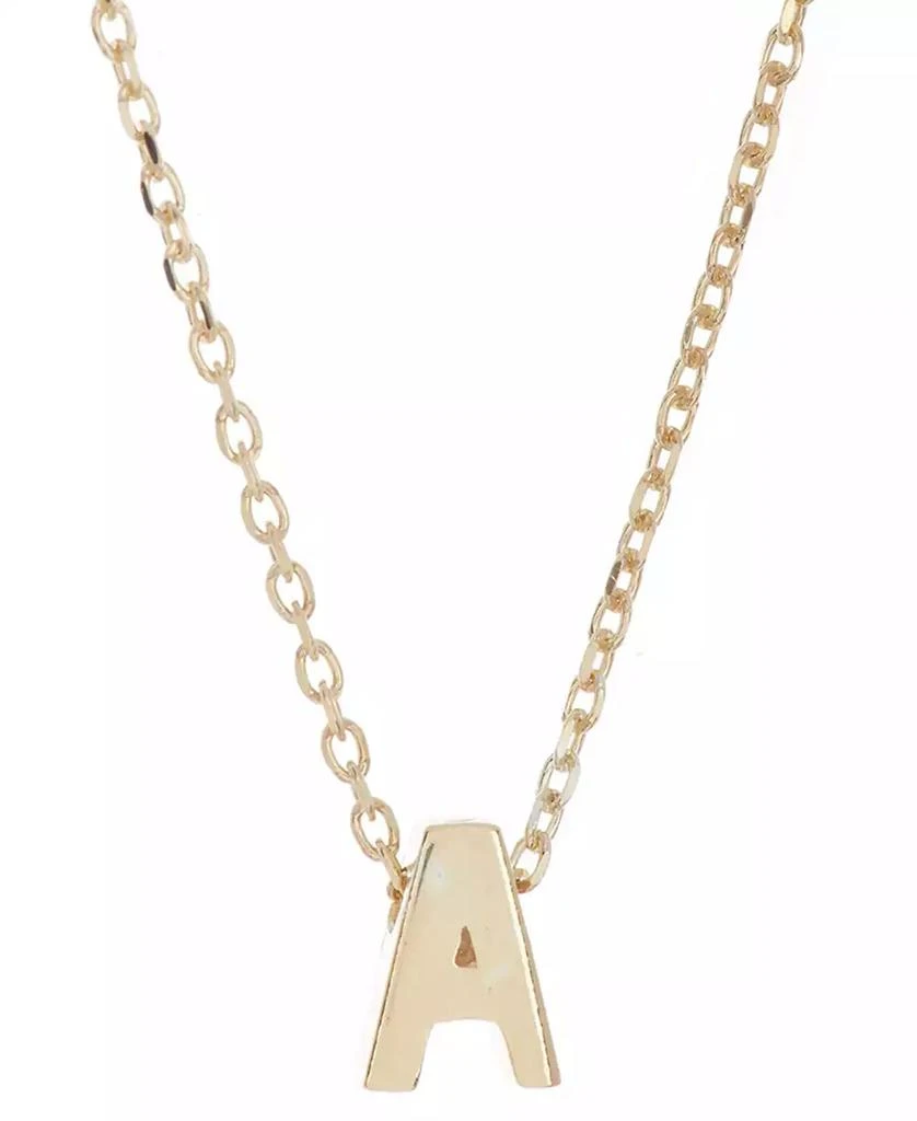 商品ADORNIA|14k Gold-Plated Mini Initial Pendant Necklace, 16" + 2" extender,价格¥71,第1张图片
