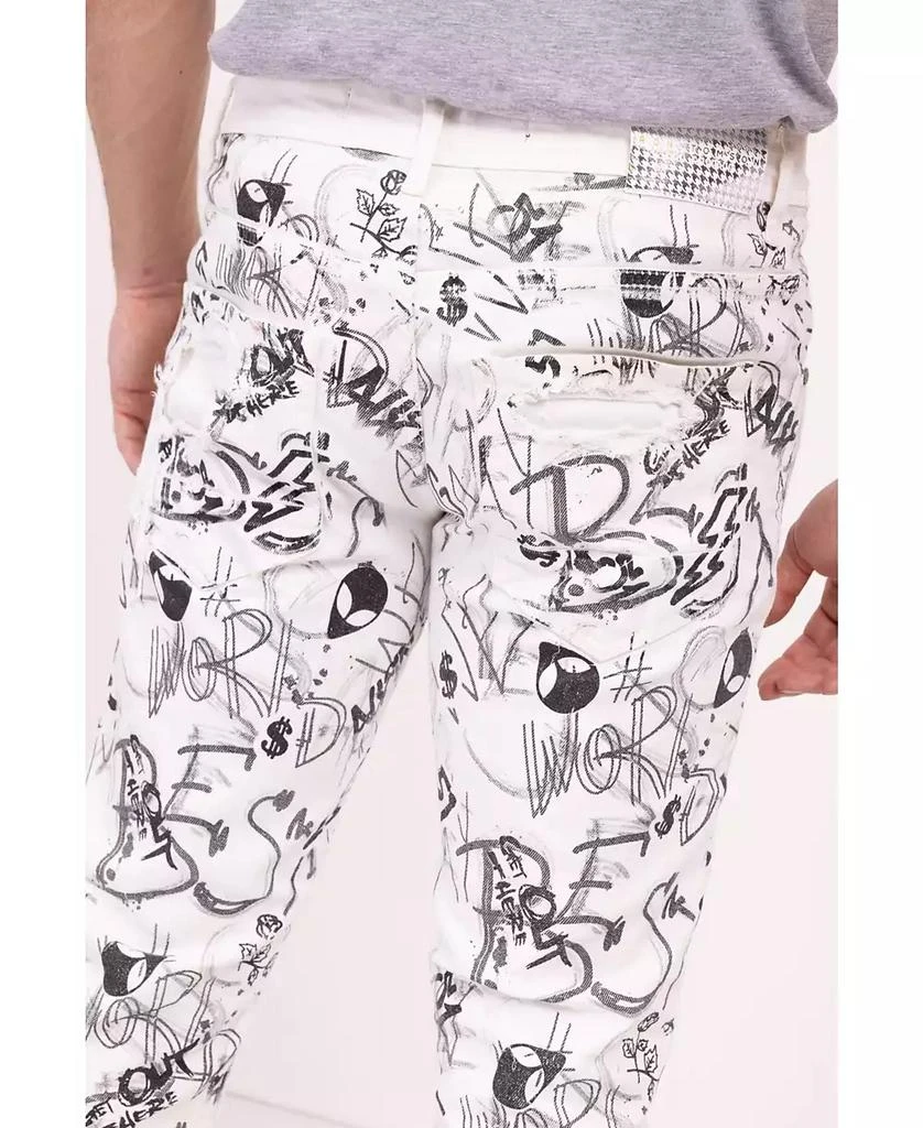 商品RON TOMSON|Men's Modern Straight Scribble Denim Jeans,价格¥935,第3张图片详细描述