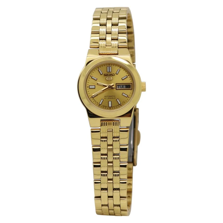 商品Seiko|Seiko Seiko 5 Automatic Gold Dial Ladies Watch SYMB64J1,价格¥960,第1张图片