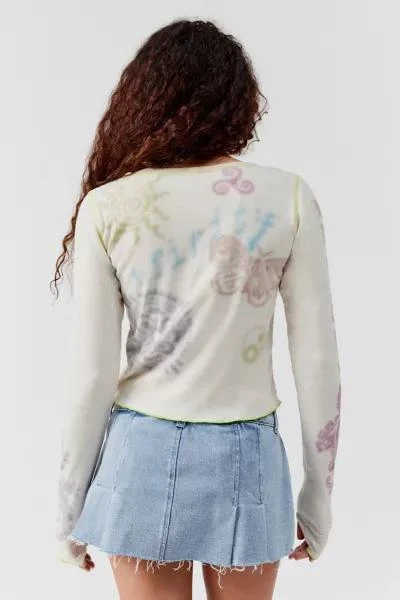 商品Urban Outfitters|Airbrushed Sun Long Sleeve Baby Tee,价格¥231,第4张图片详细描述