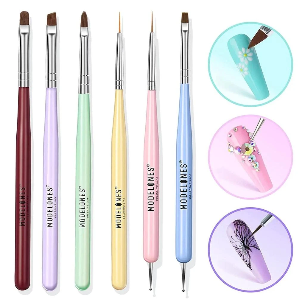 商品[国内直发] MODELONES|6Pcs Nail Art Liner Brushes Set,价格¥97,第1张图片