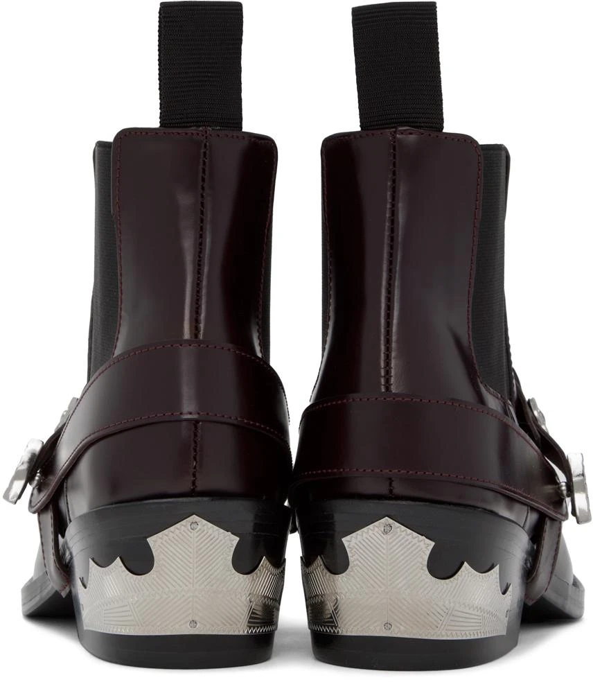 商品Toga Pulla|Burgundy Ankle Strap Chelsea Boots,价格¥1278,第2张图片详细描述