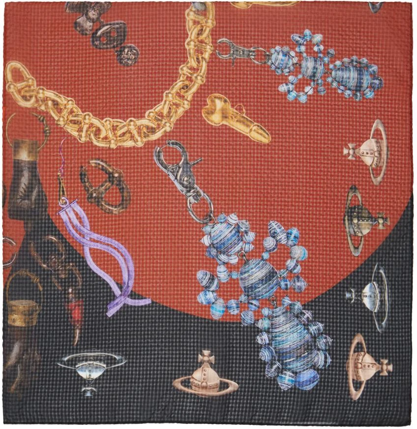 商品Vivienne Westwood|Black & Red Heart Of Jewels Scarf,价格¥1026,第1张图片