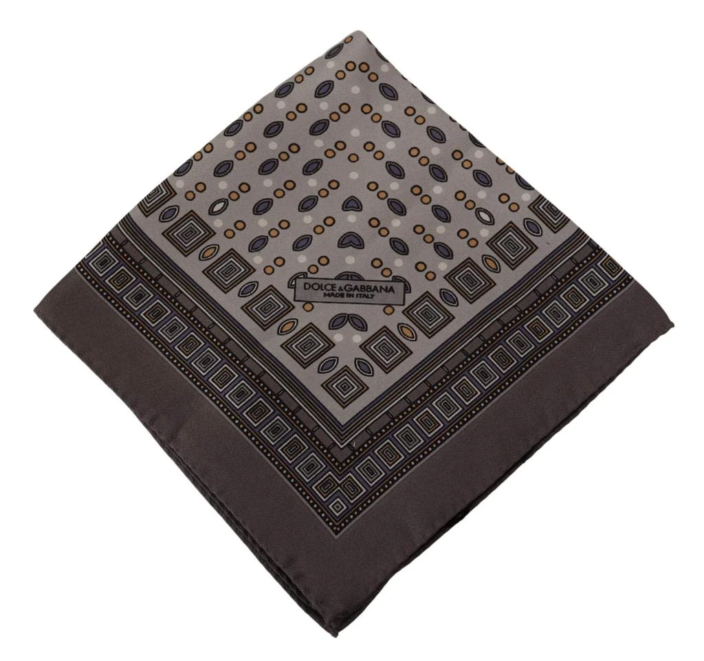 商品Dolce & Gabbana|Dolce & Gabbana Brown Silk Pocket Square Handkerchief Scarf,价格¥1184,第3张图片详细描述