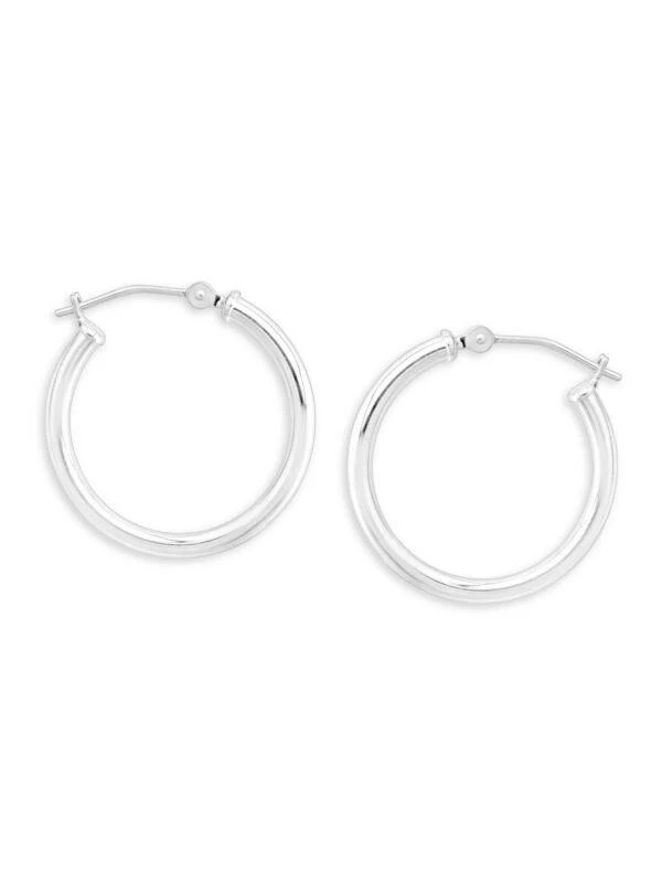 商品Saks Fifth Avenue|14K White Gold Tube Huggie Hoop Earrings,价格¥1689,第2张图片详细描述