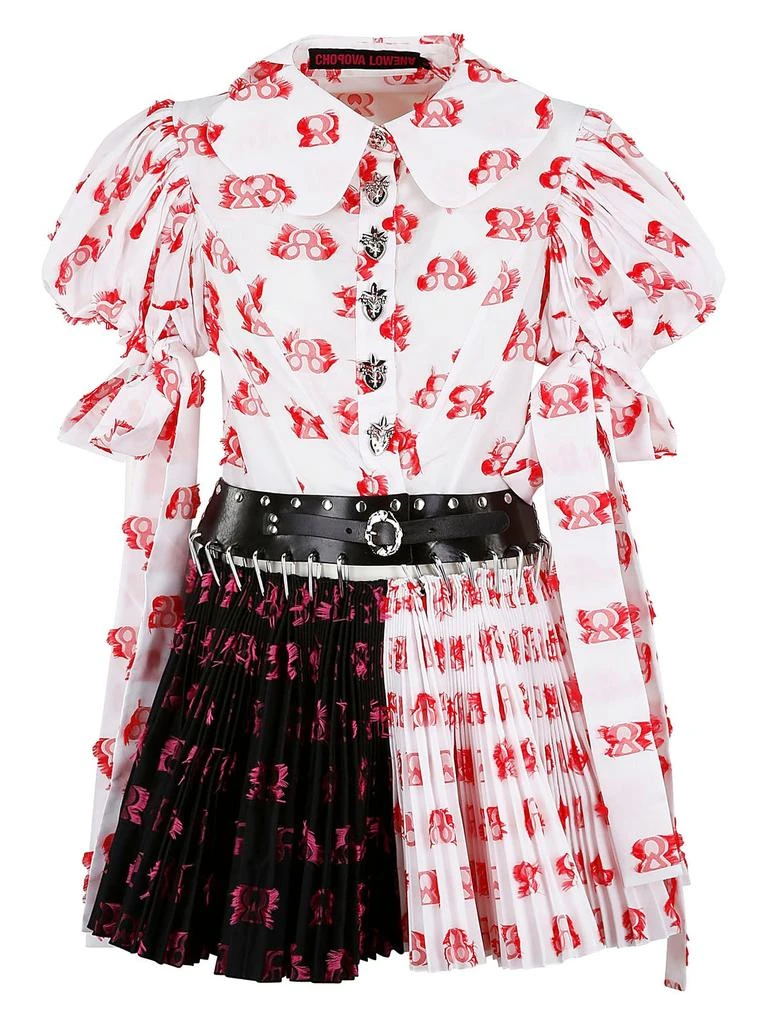 商品CHOPOVA LOWENA|Chopova Lowena Abstract-Printed Pleated Mini Dress,价格¥7438,第1张图片