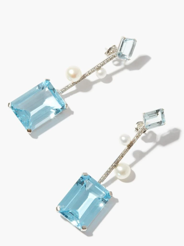 商品MATEO|Diamond, pearl, topaz & 14kt white gold earrings,价格¥26863,第4张图片详细描述
