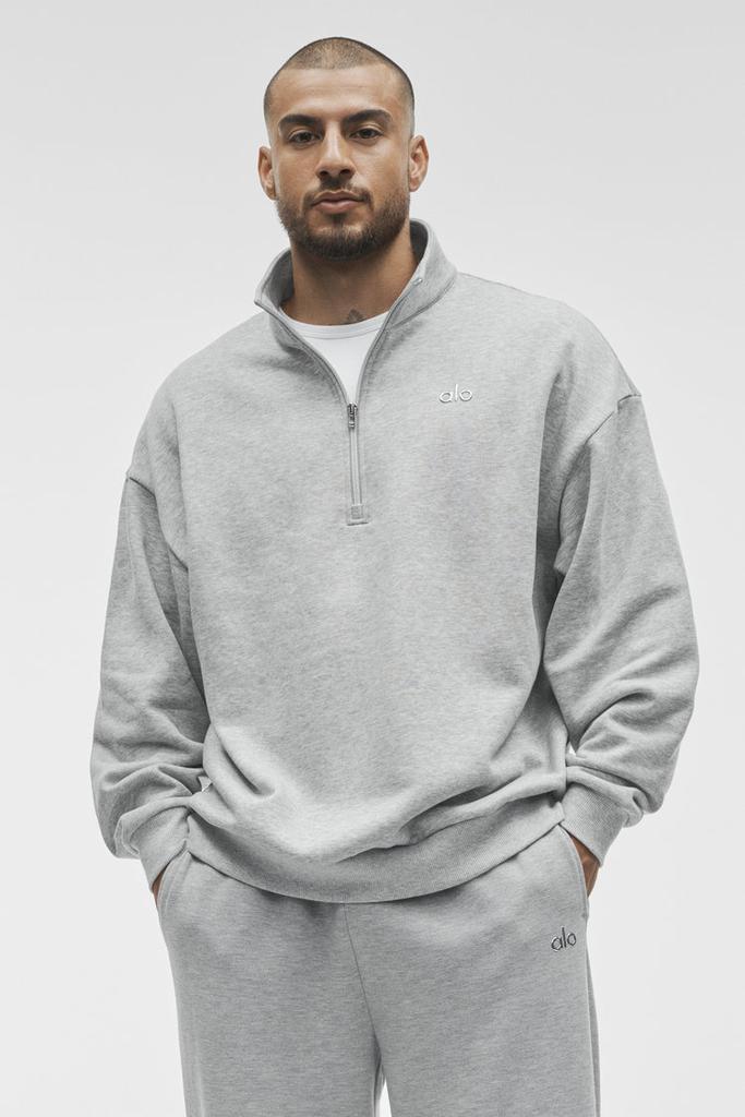 Alo Accolade 1/4 Zip Pullover - Athletic Heather Grey - Polo
