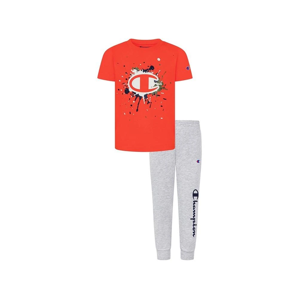 商品CHAMPION|Little Boys KO C Paint Splatter T-shirt and Joggers, 2-Piece Set,价格¥162,第1张图片