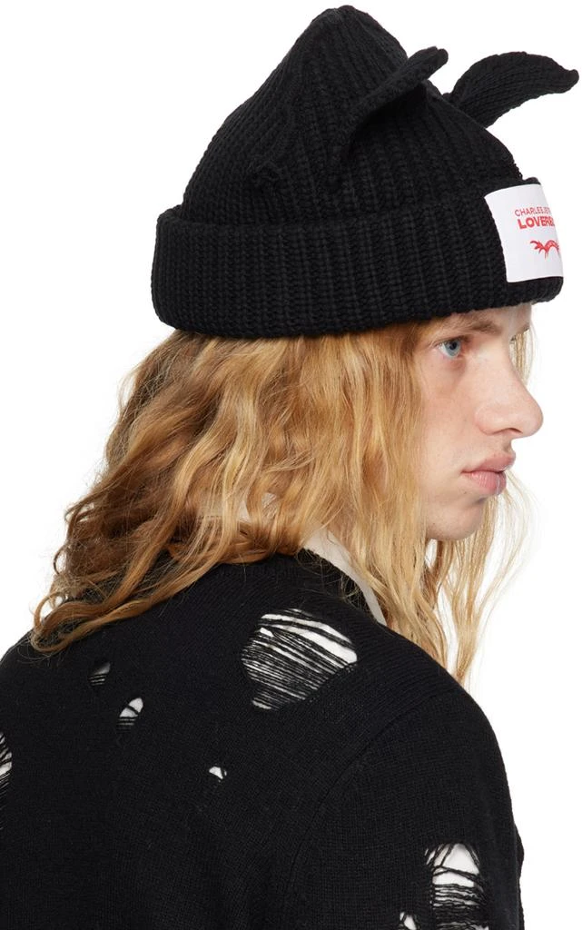 商品Charles Jeffrey Loverboy|Black Chunky Ears Beanie,价格¥1087,第3张图片详细描述