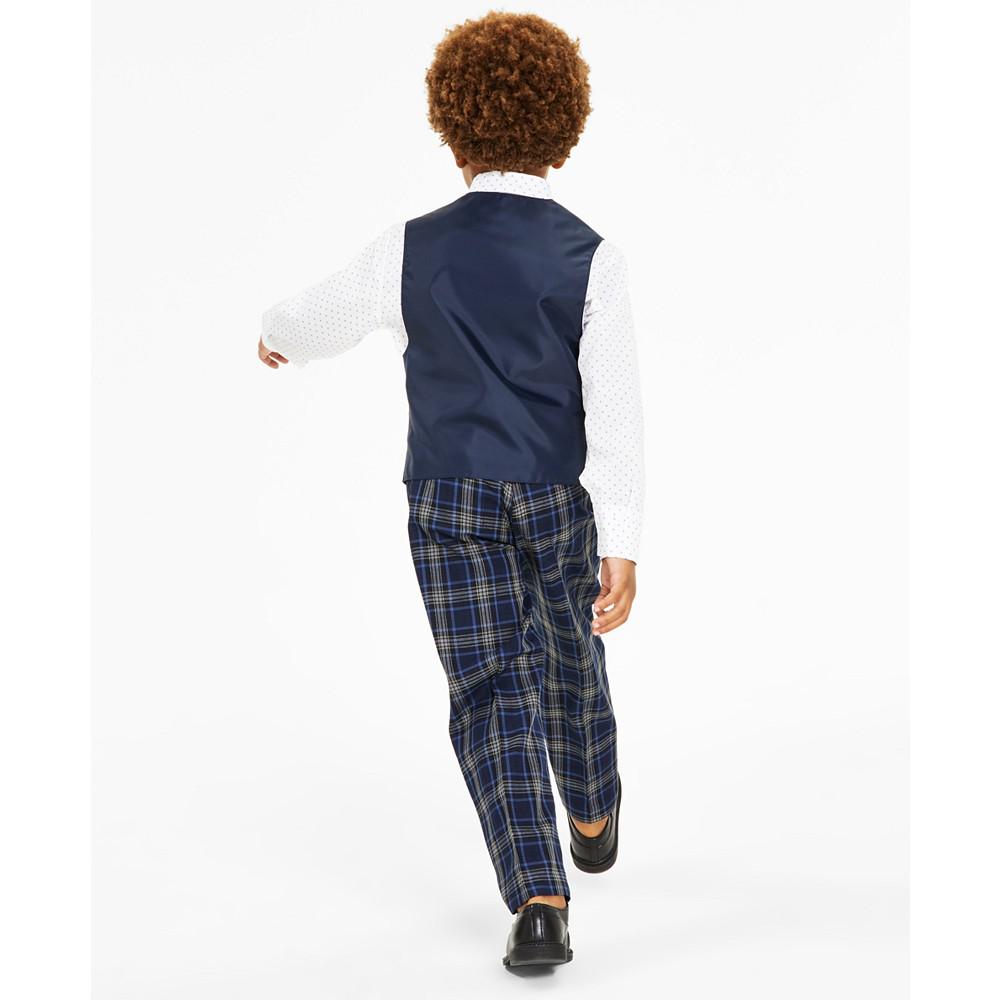 Little Boys 4-Pc. Seaport Plaid Vest, Pants, Shirt & Bowtie Set商品第3张图片规格展示