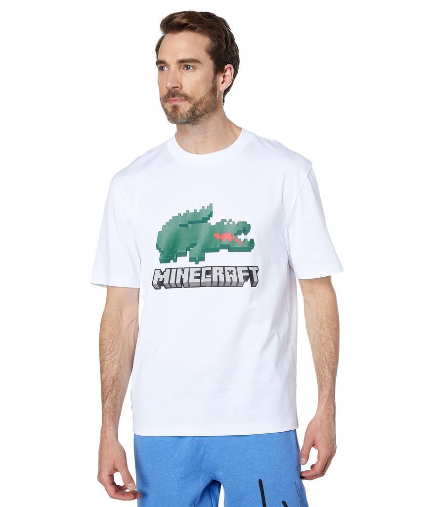 商品Lacoste|Short Sleeve Large Minecraft Logo and Croc On Front Chest T-Shirt,价格¥518,第1张图片