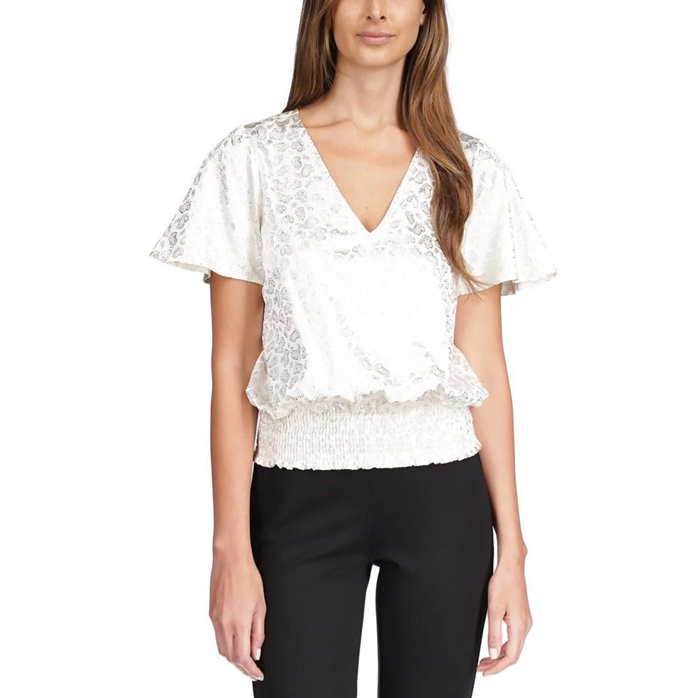 商品Michael Kors|Women's Metallic Paisley Smocked Blouse,价格¥202,第1张图片