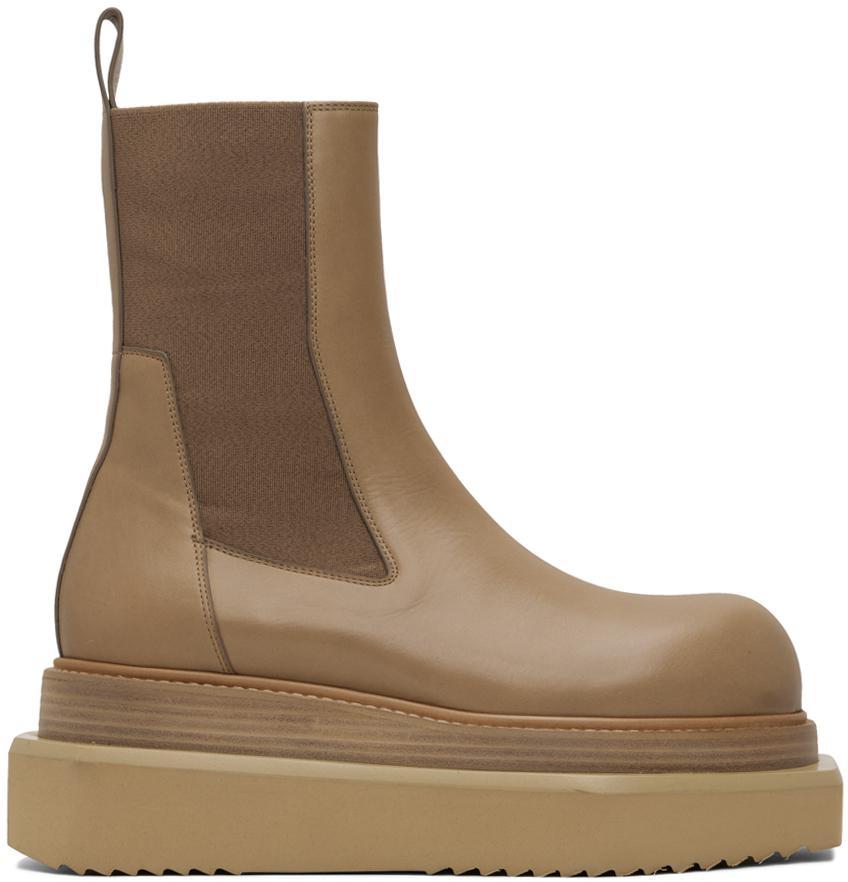 商品Rick Owens|Taupe Beatle Turbo Cyclops Chelsea Boots,价格¥7353,第1张图片