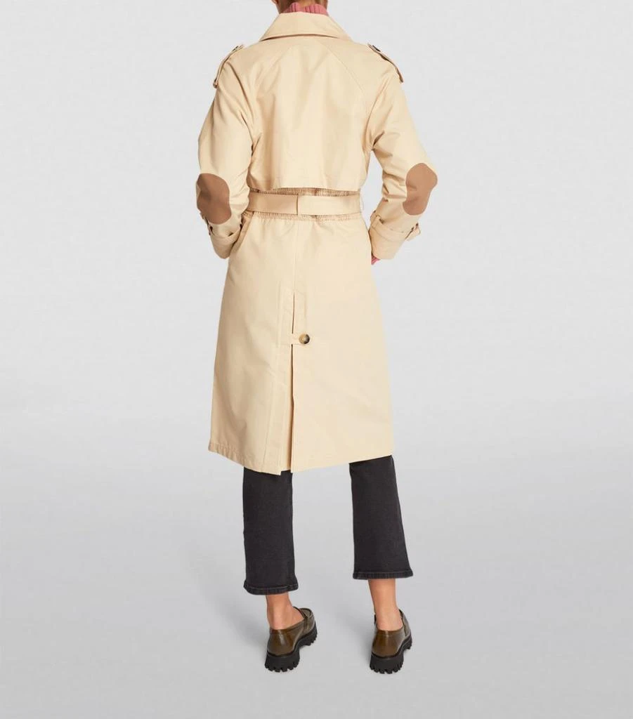 商品Maje|Leather-Detail Trench Coat,价格¥2604,第4张图片详细描述