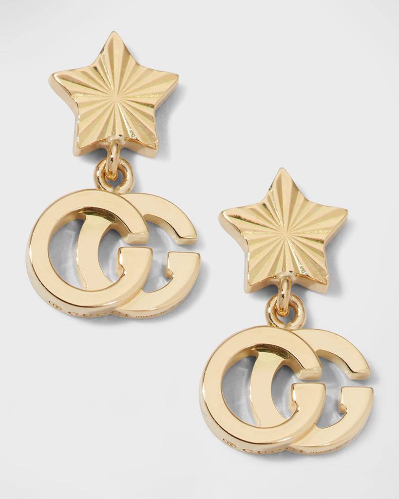 18k Yellow Gold Running G Star Earrings商品第1张图片规格展示