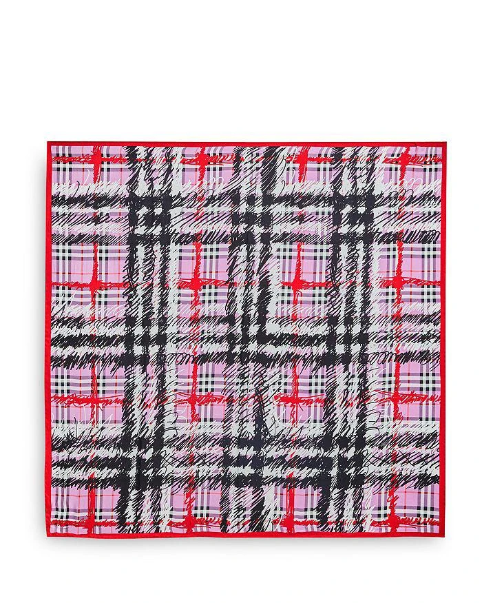 商品Burberry|Scribble Check Silk Square Scarf,价格¥2351,第3张图片详细描述