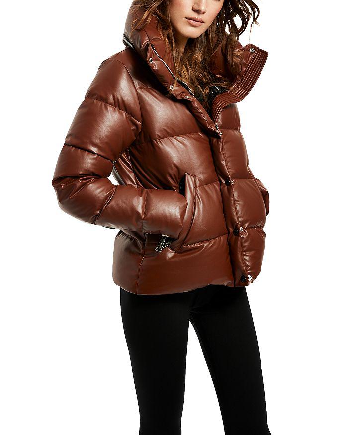 Isabel Faux Leather Puffer Coat商品第6张图片规格展示