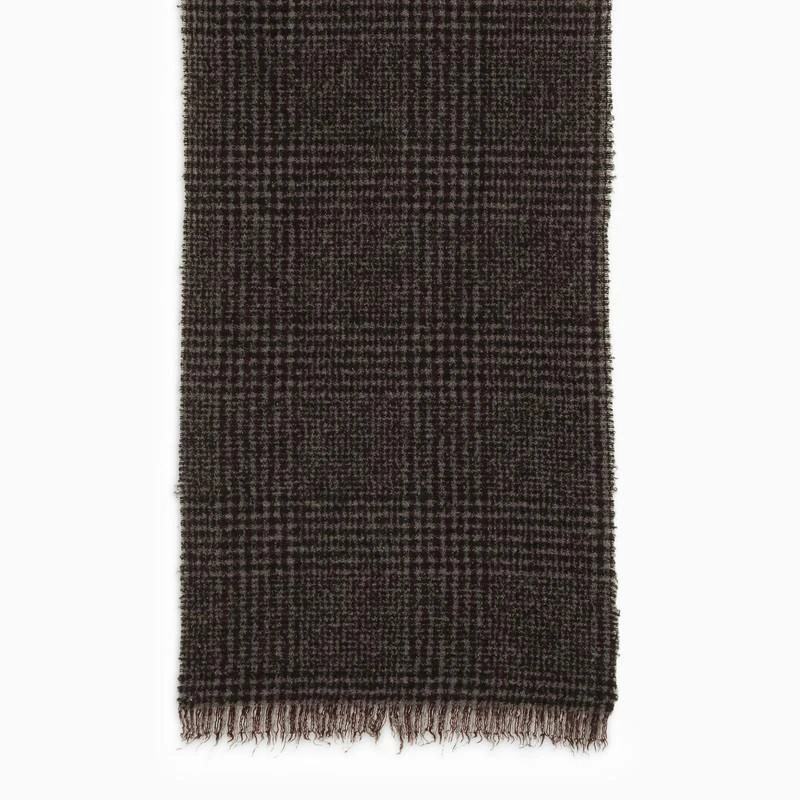 商品DESTIN|DARK BROWN WOOL AND CASHMERE PRINCE OF WALES SCARF,价格¥1122,第3张图片详细描述