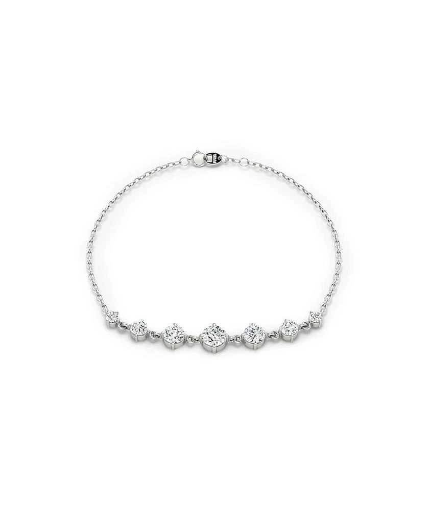 商品VRAI|Linked Lab-Grown Diamond Tennis Bracelet in 14K White Gold and Gold, .85ctw Round Brilliant Lab Grown Diamonds,价格¥7065,第1张图片