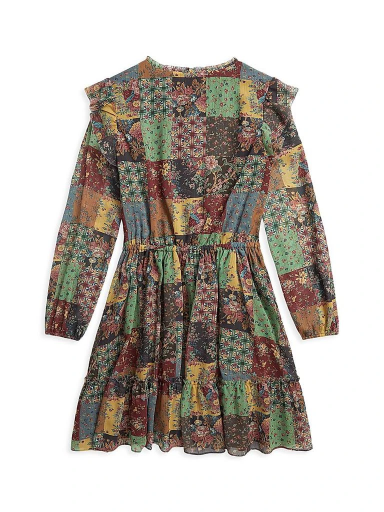 商品Ralph Lauren|Little Girl's &amp; Girl's Patchwork-Print Chiffon Dress,价格¥517,第2张图片详细描述