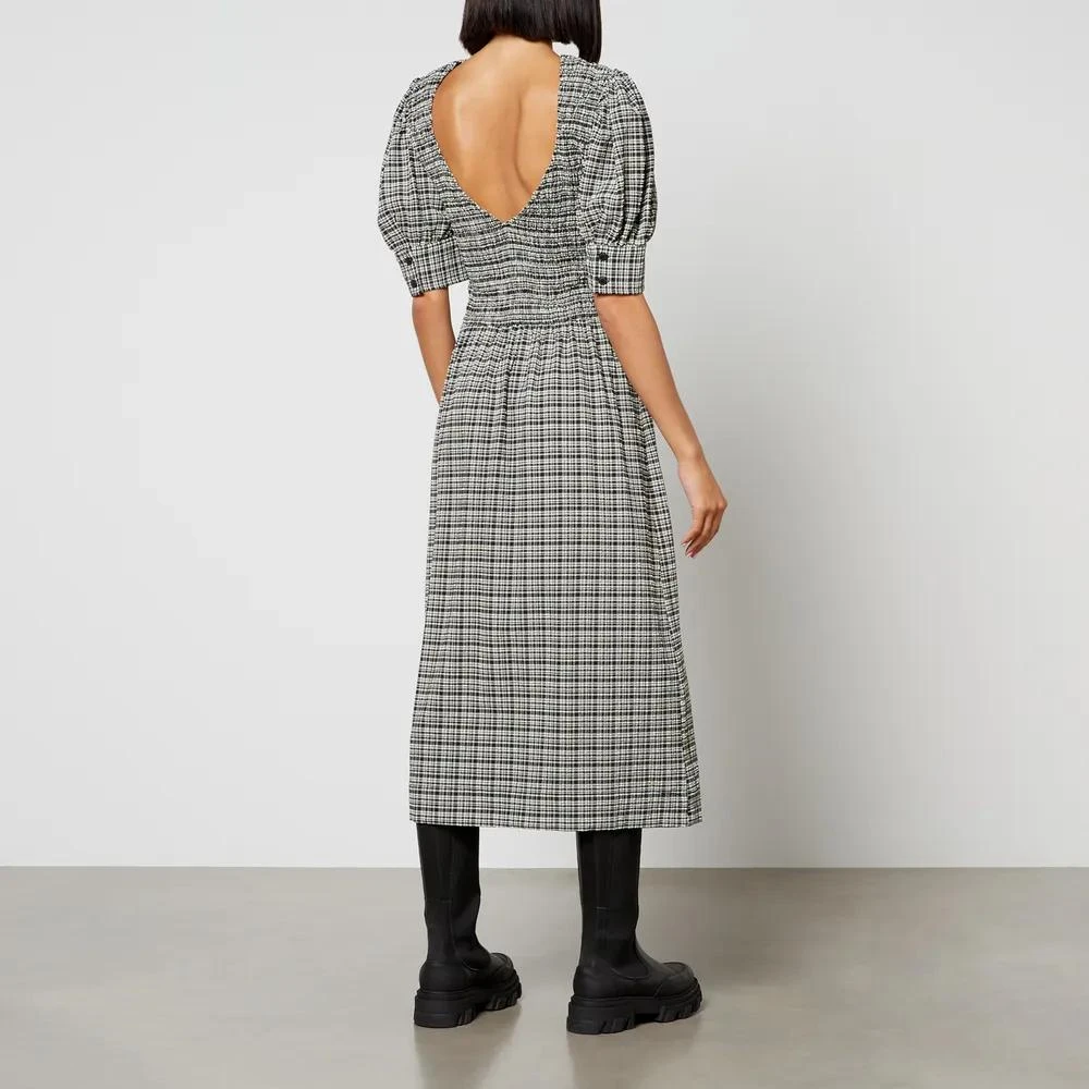 商品Ganni|Ganni Checked Stretch-Seersucker Midi Dress,价格¥1015,第2张图片详细描述