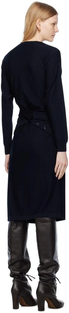 商品Lemaire|Navy Trompe L'Œil Midi Dress,价格¥2127,第3张图片详细描述