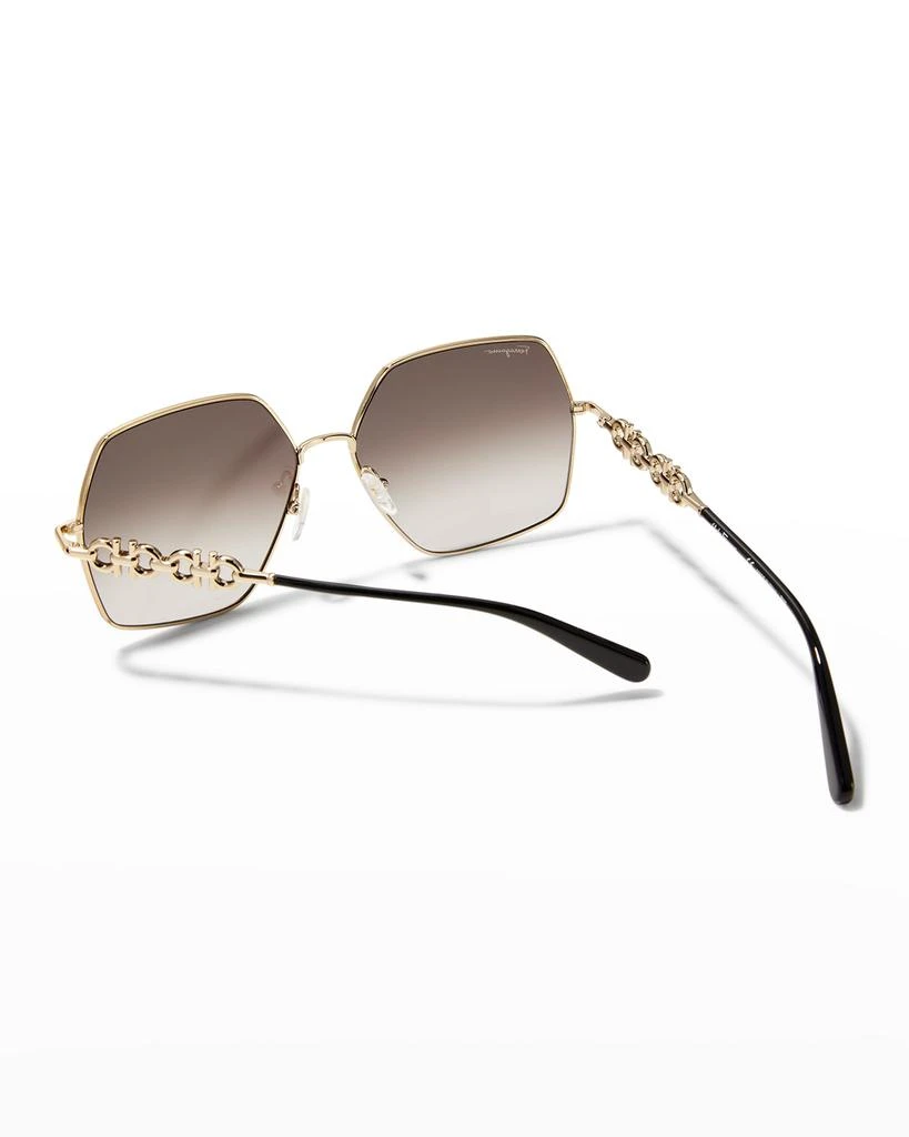 商品Salvatore Ferragamo|Gancini Chain Square Metal Sunglasses,价格¥1375,第2张图片详细描述