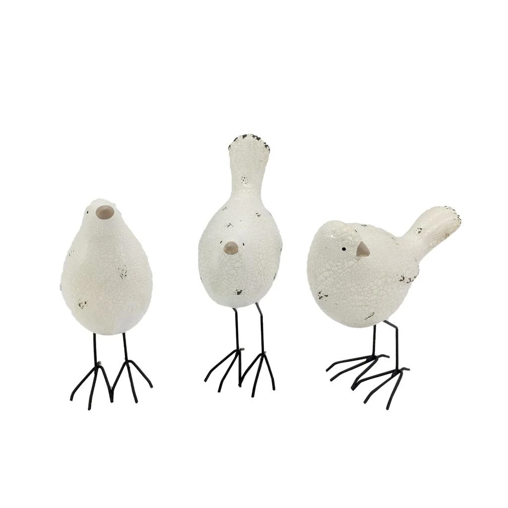 商品Homezia|Set of Three White and Black Polyresin and Metal Bird Sculptures,价格¥404,第1张图片