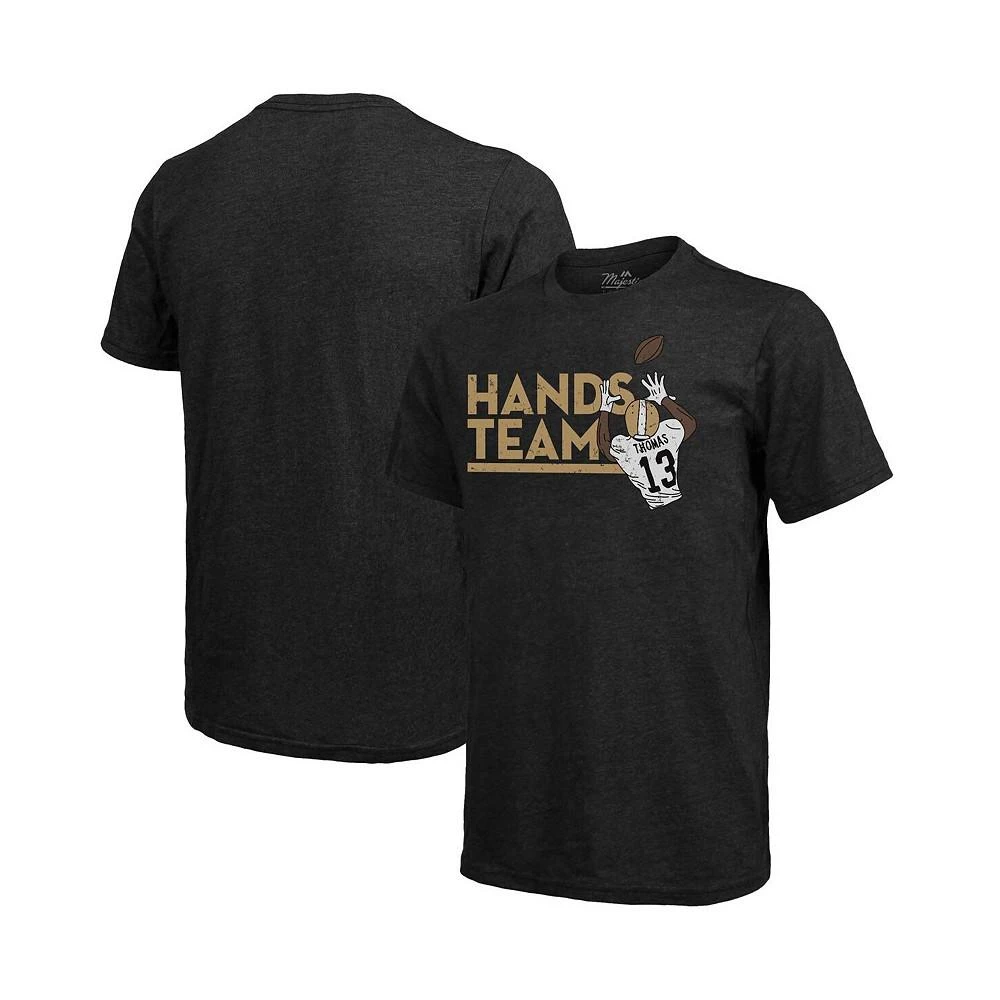 商品Majestic|Men's Fanatics Branded Michael Thomas Black New Orleans Saints Tri-Blend Player Graphic T-shirt,价格¥321,第2张图片详细描述